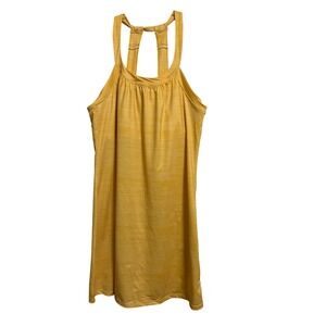 Prana Womens Cantine Dress Yellow Birch Linea Built In Bra Dress Size XL